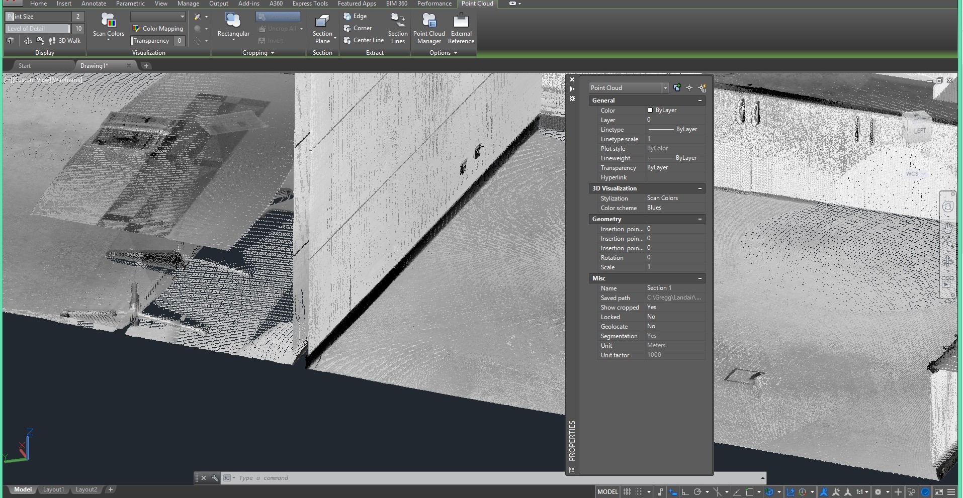 Use of UCS in AutoCAD with Point Cloud